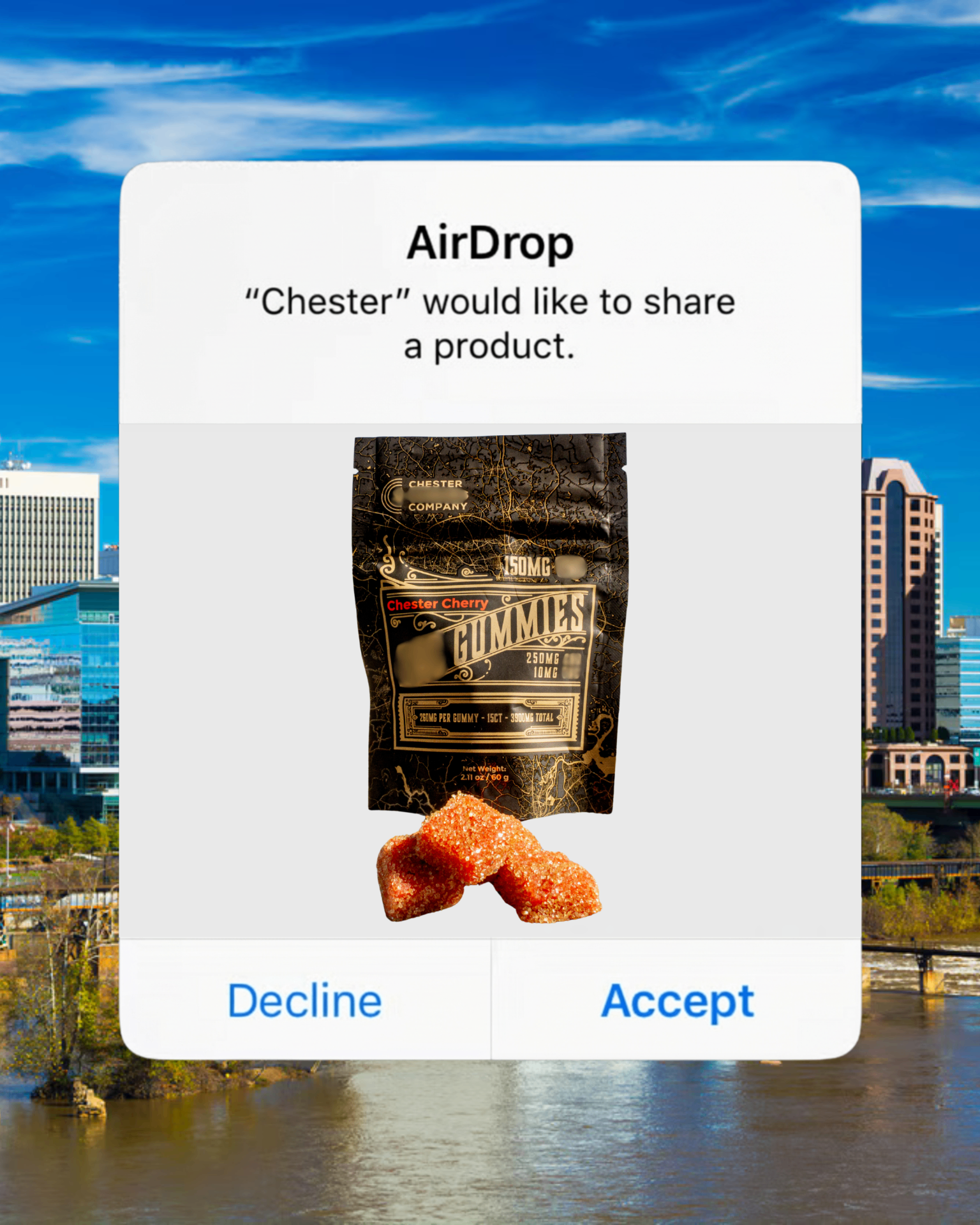Native-format ad creative, AirDrop share mockup